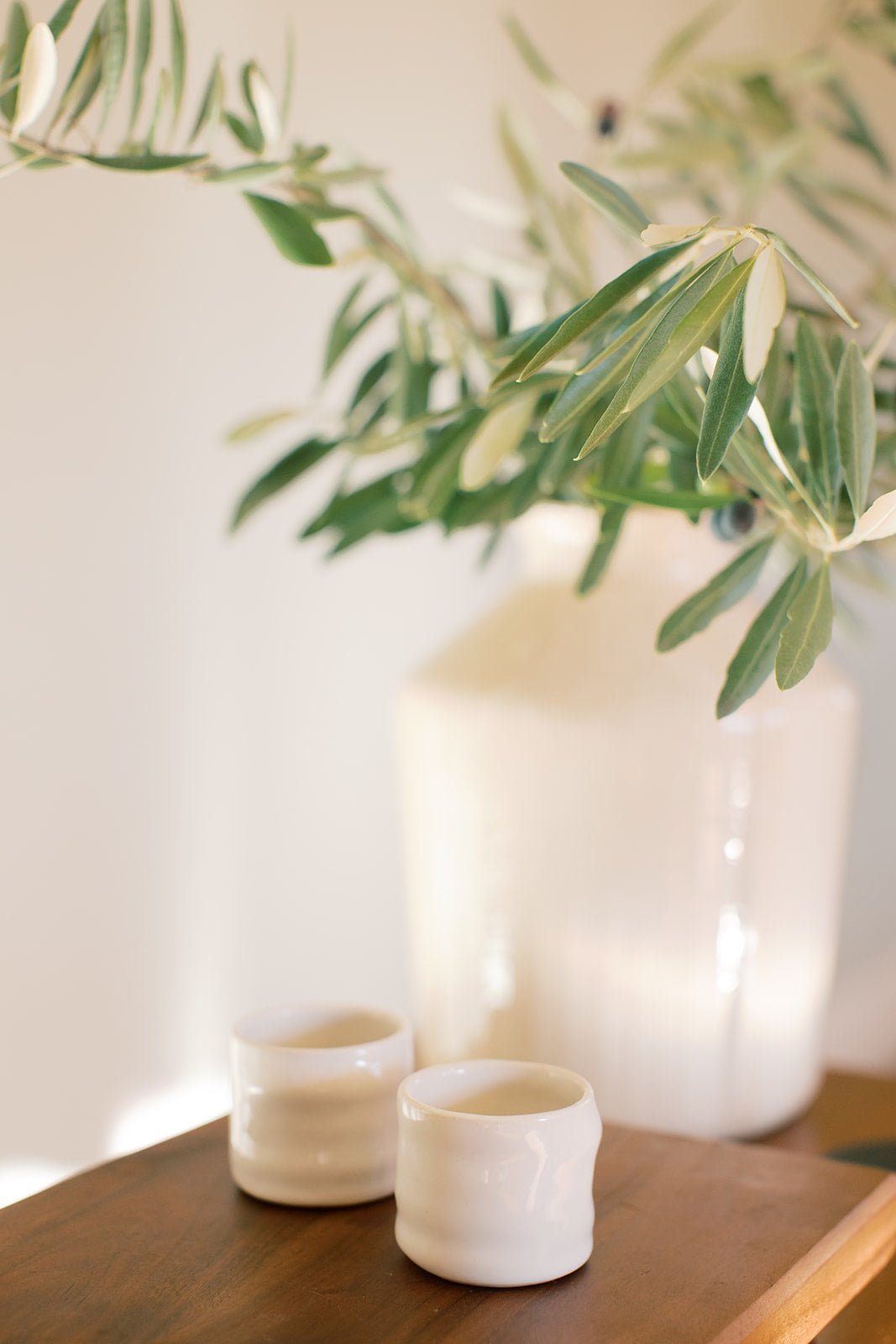 off white ceramic home communion cups set