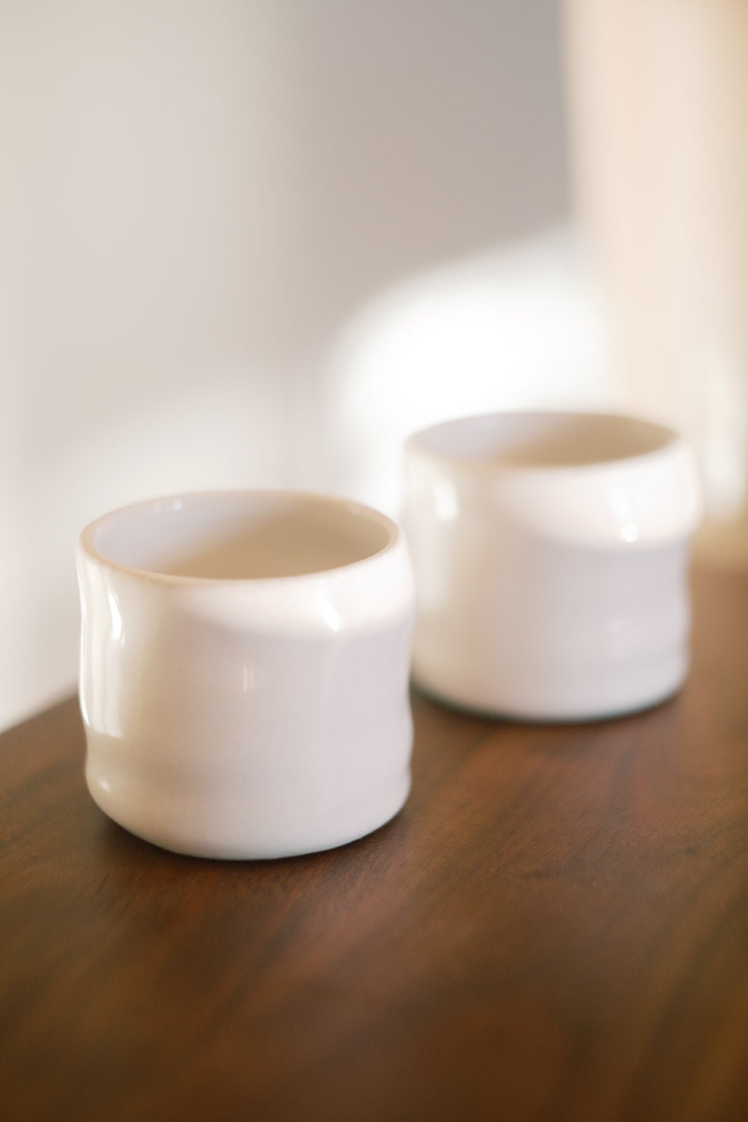 off white ceramic home communion cups set