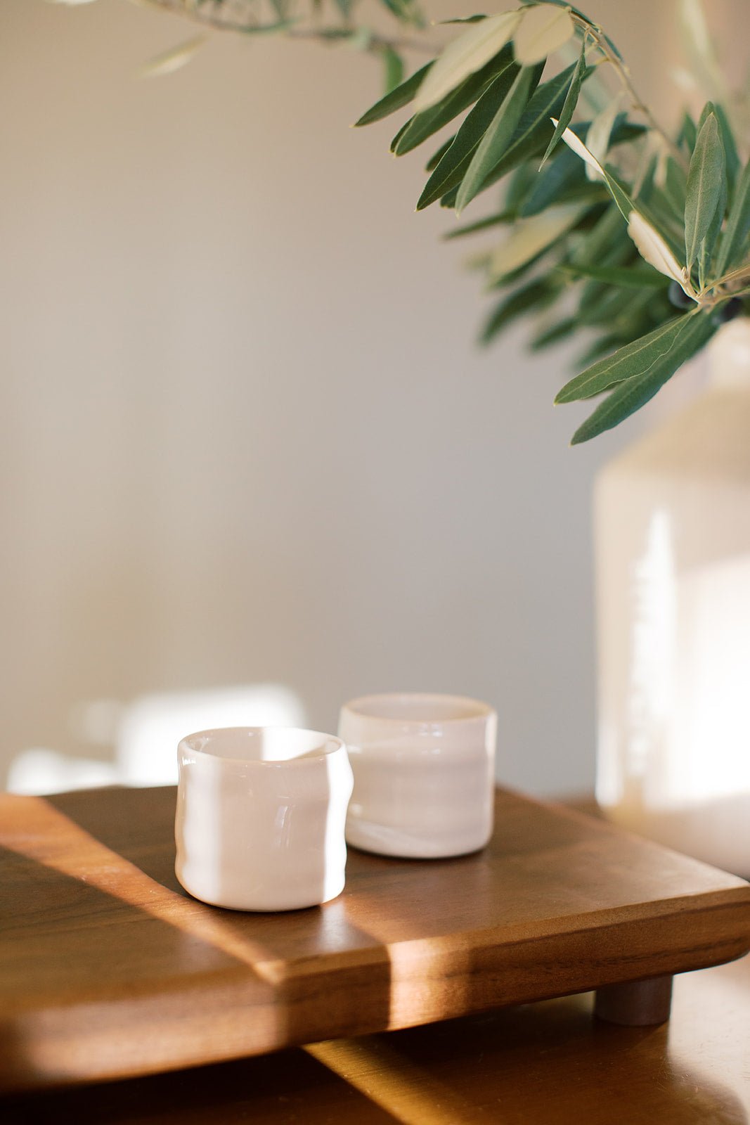 off white ceramic home communion cups set