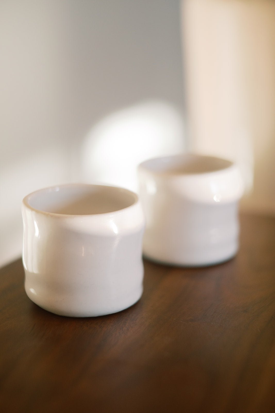 off white ceramic home communion cups set